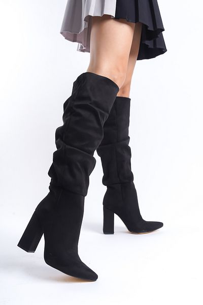 Shoesers Γυναικείες ψηλοτάκουνες γόβες με μακριά φυσούνα με μυτερά δάχτυλα με ιδιαίτερο σχέδιο