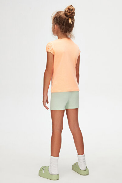 LOVETTI PhoSphor Apricot Basic T-Shirt for Girl - Crew NecK and Watermelon Sleeve