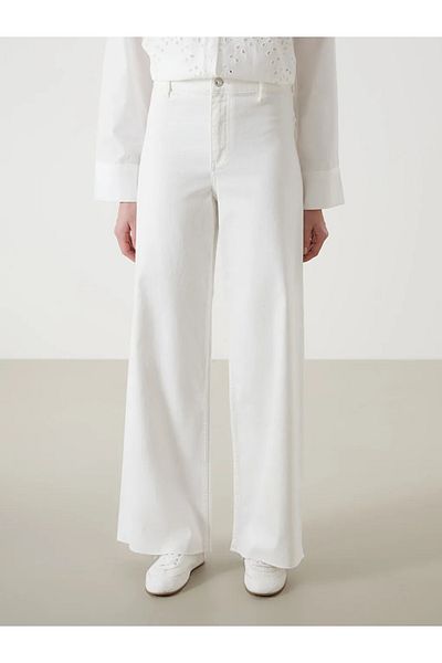 LC Waikiki Lcw Jeans White Wideleg Women's Jean Trousers
