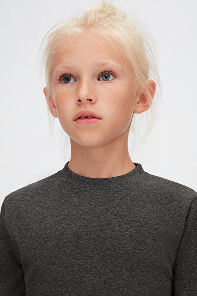 LOVETTI Anthracite Unisex Παιδικό T-Shirt - Crew Neck, Μακρυμάνικο