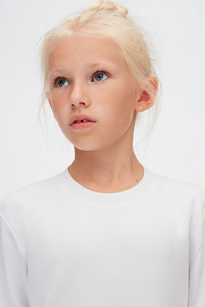 LOVETTI UniSex KidS White T-Shirt - Crew Neck, Long Sleeve