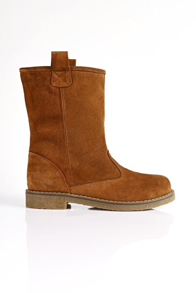 SU SHOE BOUTIQUE NO65 Taba Hakiki Süet Deri Rahat Bot