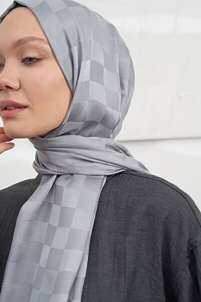 ARMANDA Italian Jacquard Lacquard Pattern Shal - Grey