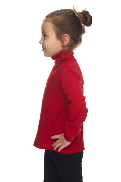 LOVETTI Red Basic Girls' Snap Full Turtleneck Raster Winter Long Sleeve T-Shirt