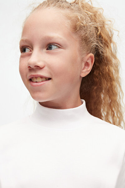 LOVETTI Girl - Ecru Basic Winter, Half Turtleneck, Long Sleeve T-shirt