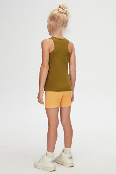 LOVETTI Olive Green Basic Girl's Swimming Tank Top