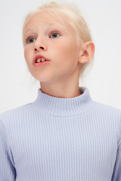 LOVETTI Ανοιχτό λιλά κοριτσίστικο μπλουζάκι με μακρυμάνικο μισό ψαρά