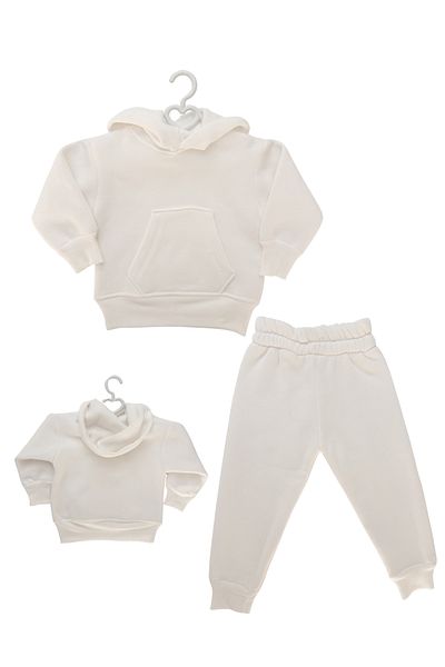 AKİF GİYİM Unisex Baby and Kids Hooded Raised Sweatshirt Set - Nursery