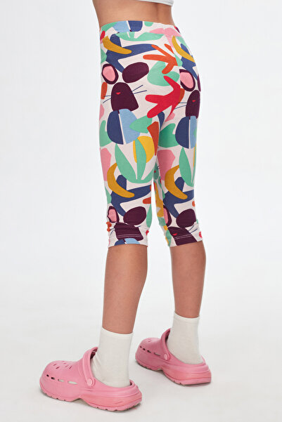 LOVETTI Cutouts Foliage Kız Çocuk Desenli Diz Altı Tayt Kapri