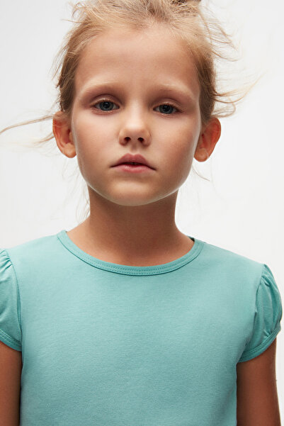 LOVETTI Green Baby Girl Short Sleeve Basic T-Shirt