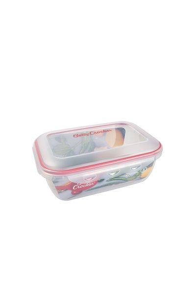 BETTY CROCKER Rectangular Food Container 2500Ml Transparent and Red