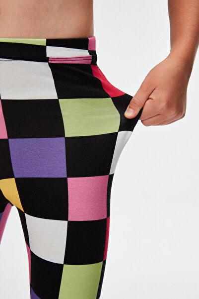 LOVETTI Kız Çocuk Op Art Checkers Desen Kapri