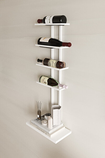 AJU Şaraplık ve Kadeh Rafı Duvara Monte Şarap Mahseni Modern Duvar Alkol Rafı...