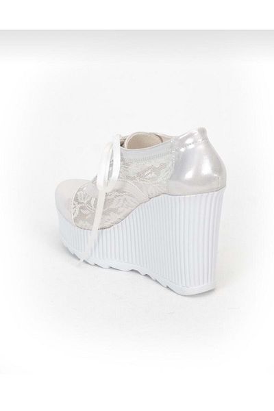 Kocamanlar Ayakkabı Cei mai buni pantofi de mireasa din dantela cu toc inalt (12 cm) ALBI