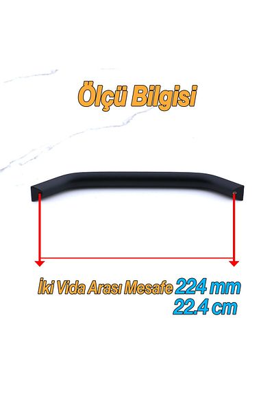 Badem10 Mâner din metal negru Şahin 224 mm - 22,4 cm Mobilier Bucătărie Sertar Dulap Dulap Mânere Mâner