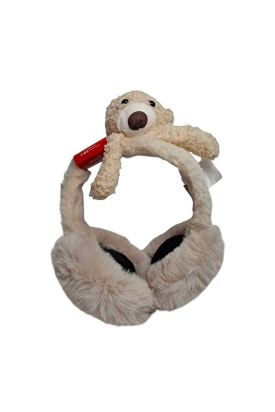 Kitti Spteks Kız Çocuk Bej Rengi Ayıcık Maskotlu Kulakları Sıcak Tutan Kışlık...