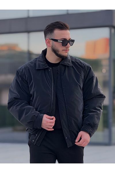 KINGAF Men's Overize Leather Coat