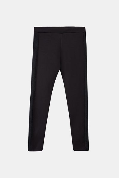 LOVETTI Black Girl's Full Raised Side Panel Feather Nova Leggings