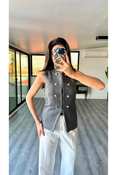SOFT KADIN TÜVİT YELEK FÜME