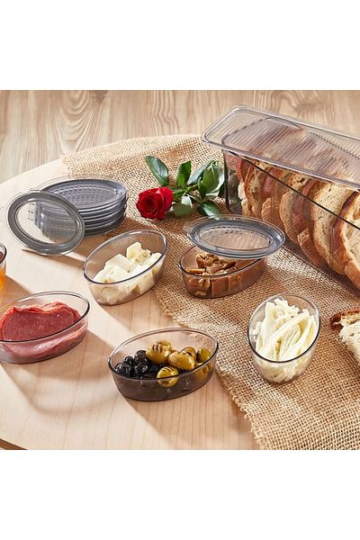 VİP AHMET Vp-257 Smoked 7Prc Organized Breakfast Bowl