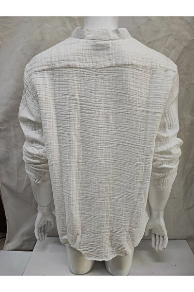 Sosyete Kaplumbağa Muslin Cotton Long Sleeve, Soft Judge Collar Men's Shirt