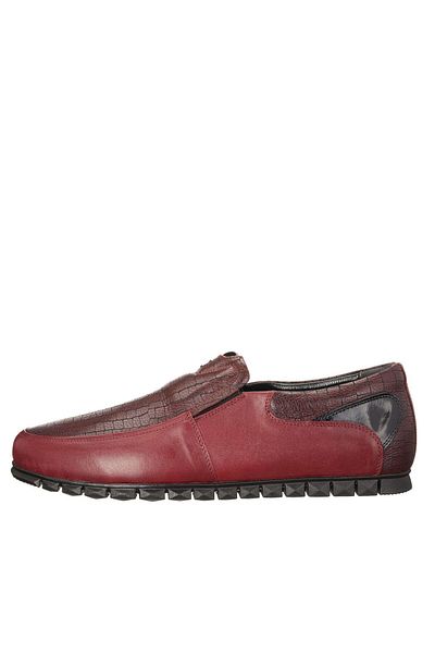 İriadam B1441 Burgundy Calfskin 4 Seasons Top Quality Large Size Casual Men's Shoes Comfortable Wide Fit