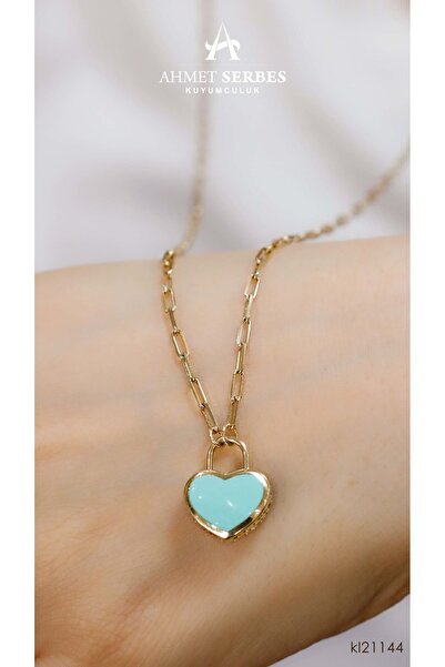 CETAŞ Cetaş Mineli Kalpli Kolye