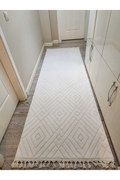 YTR HOME Yumuşak Peluş Desenli Yolluk Kaymaz Taban Dekoratif Salon Mutfak Hal...