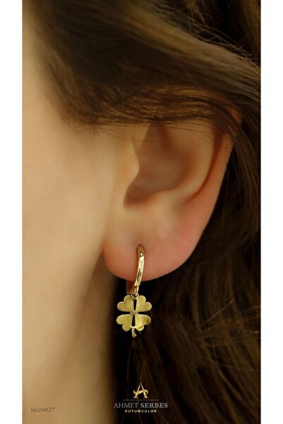Ahmet Serbes Kuyumculuk Yonca Sallantılı Halka Küpe