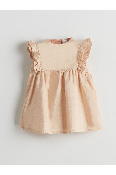LC Waikiki New Season Crew Neck Ruffle Sleeve Baby Girl Dress - S56616Z1