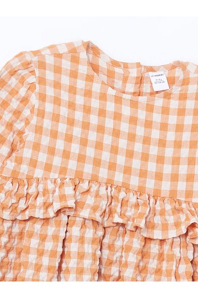 LC Waikiki Rochie pentru fetiță LCW Kids, galbenă, cu decolteu, încrețit