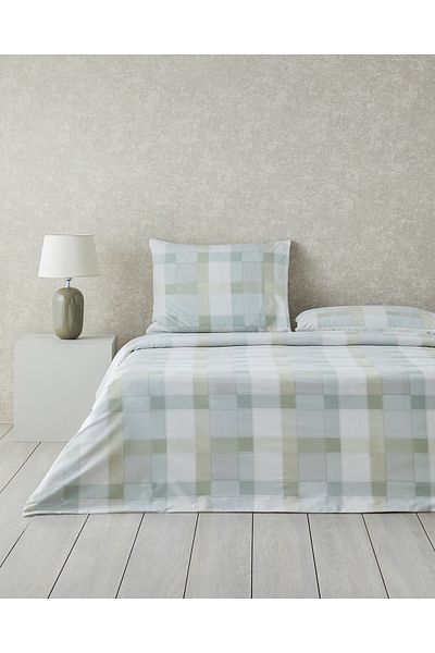 English Home Set cuvertură de pilota din bumbac dublu Crispy Bloom verde - 200x220 cm
