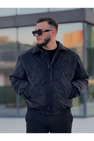 KINGAF Men's Overize Leather Coat