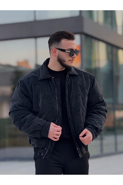 KINGAF Men's Overize Leather Coat