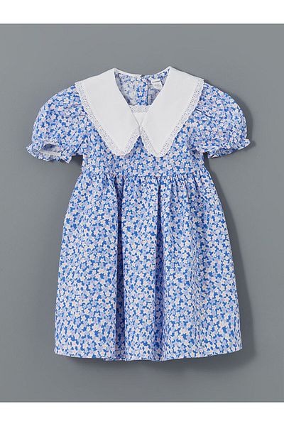 LC Waikiki Lcw Floral Linen Blend Girl's Dress Fast Fashion