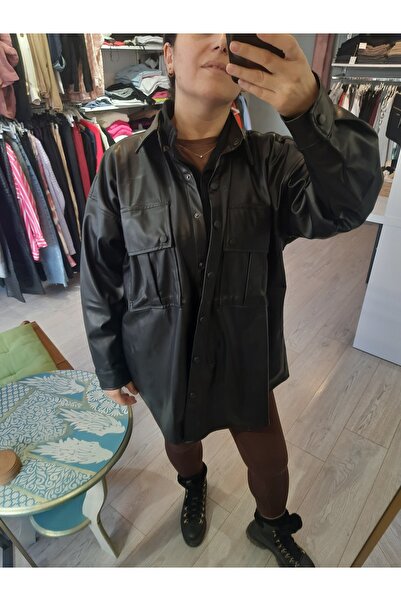 ALVWOMAN Leather Black Shirt