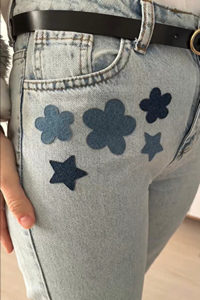 FANTASTIC ARMA Ütü Ile Yapışan Kot Arma Patch Kot Yaması, Denim, Jeans Onarım & Dekoratif amaçlı Yıldız (Koyu Mavi)