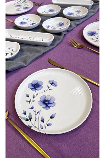 QUEEN Purple Violet 6 Kişilik 14 Parça Kahvaltı Takımı