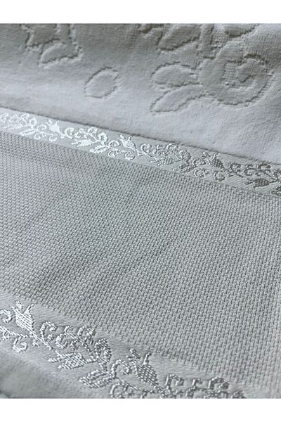mihriban 2 Pieces 30X50Cm Jacquard Soft Etamine - Fringed Hand Face Towel, Embroidery