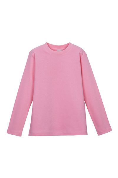 LOVETTI Pink Basic Unisex Kids Crew Neck Long Sleeve T-Shirt