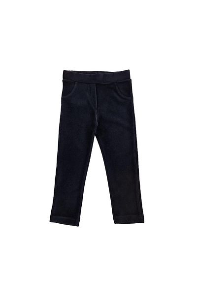 LOVETTI Black Baby Girl Back Pocket Corduroy Leggings