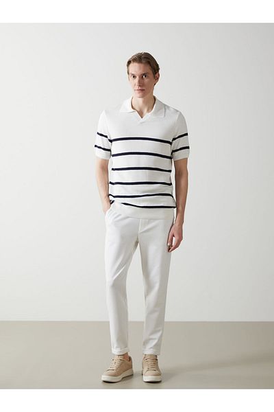 LC Waikiki Pulover pentru bărbați, cu mânecă scurtă, cu guler polo, cu dungi - S52542Z8