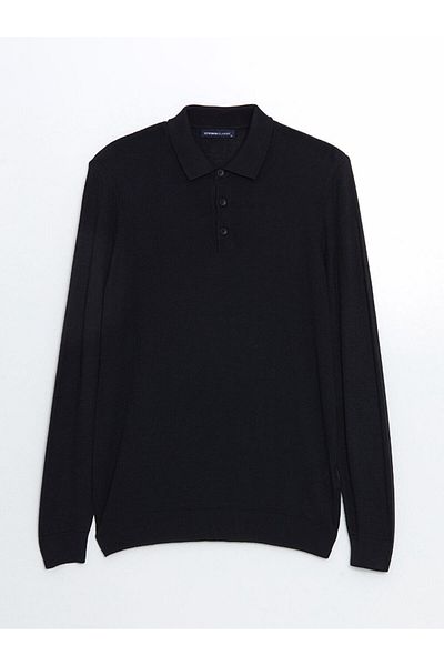 LC Waikiki Lcwaikiki Classic Navy Blue Polo Neck Long Sleeve Men's Knitwear Sweater