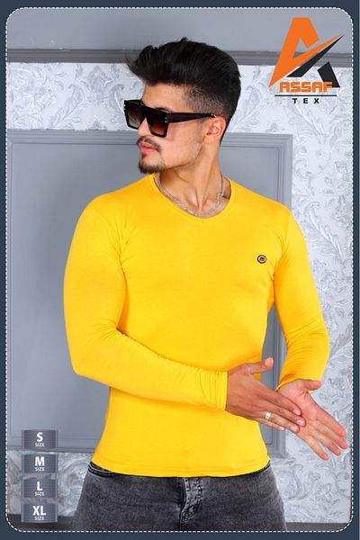 ASSAF Men's Long Sleeve Compression Body Fitness T-Shirt