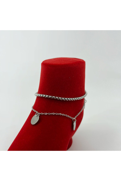FM Bijuteri Shiny Sequin Steel Anklet