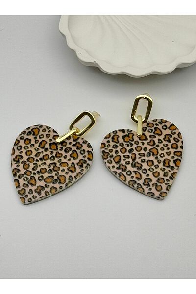 ilvesa shop Vip Glamour Leopard Pattern Heart Earrings