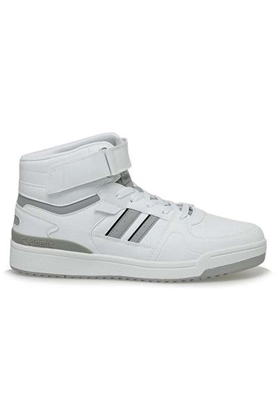 Kinetix Wilmo Pu Hi Forum Low High Top Sneaker Unisex Sports Shoes White-Grey