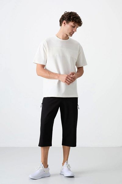 TOMMY LIFE Buzunar cu fermoar albastru închis, cu potrivire standard, pantaloni clasici pentru bărbați Capri-83090
