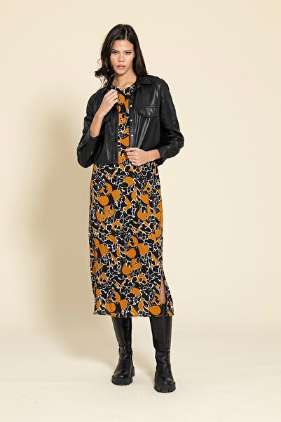 FOR YOU MODA Φόρεμα από πλακάκι με μανίκια με σχισμή