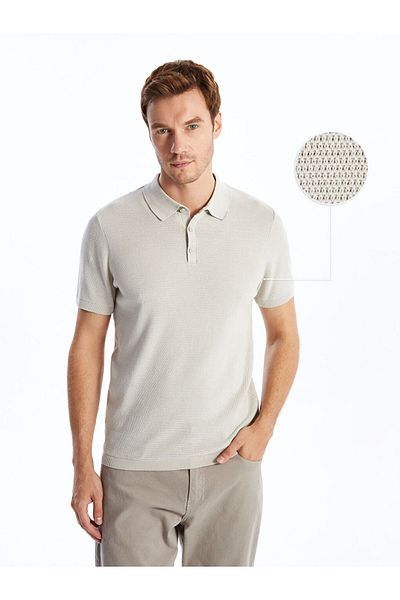 LC Waikiki Ανδρικό πλεκτό πουλόβερ LCW Polo Neck με κοντό μανίκι